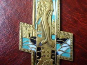 Крест, Распятие, эмали, 20х11 см