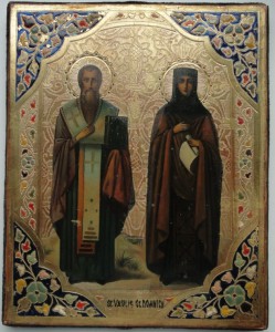 Икона. (Свт. Василий и Св. Домника)