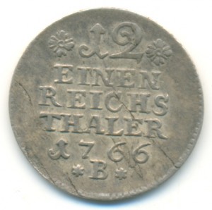 Пруссия. 1/12 талера 1766. VF+/XF-.