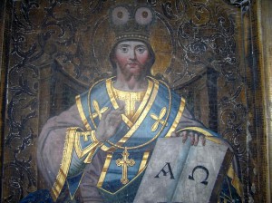 Икона Спас на престоле. ( 170 х 95см)