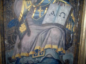 Икона Спас на престоле. ( 170 х 95см)