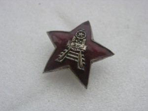 Кокарда - звезда НКПС, с паровозом.