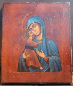 Владимирская БМ . Латунный оклад .