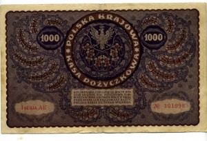 Польша 1000 марок 1919г.