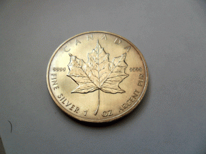 1989г.Канада.5 долларов.Серебро.Проба 9999.Унция.