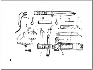 Чертеж штык нож 6х4