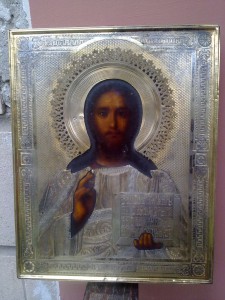 Икона Спаситель в серебре