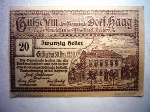 50, 50 и 20 хеллеров 1920 год