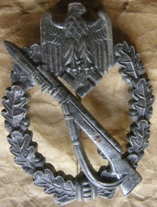 Пехотник - клеймо МК 6, цинк, остатки  серебрения на 80%