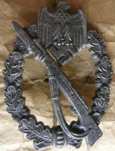 Пехотник - клеймо МК 6, цинк, остатки  серебрения на 80%