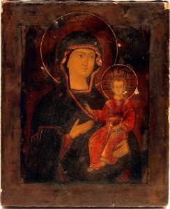 Икона Богородицы Смоленская. Серебро 84. Аналой.
