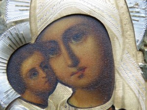 Владимирская Пресвятая Богородица в серебре