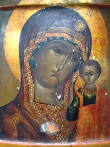 Казанская богоматерь. Ковчег. Оклад 84, 1868год Шитьё бисер.