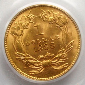 США 1$ золото 1888 PCGS MS 64