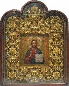 Икона Господь Вседержитель. Аналой. Киот.