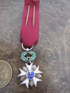 Миниатюра фрачный знак "Орден Короны" в серебре