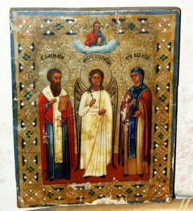 Икона  Св.Василий, Св. Ксения  с Ангелом Хранителем.