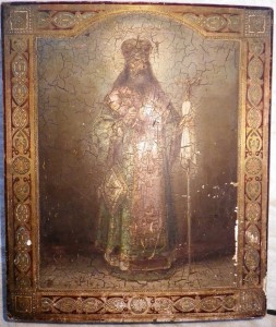 Икона Феодосий Черниговский. 44,3х37,7х3,3 см.