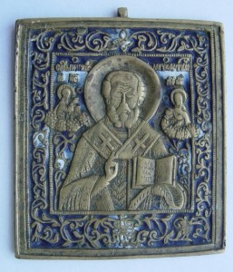Пластика. Св. Николай Чуд-ец. 2 эмали.