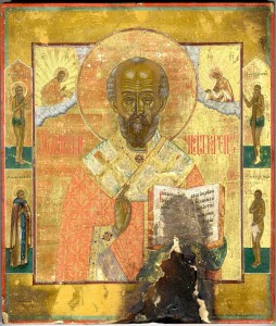 Икона св. Ник. Чудотворец,  19 в, Невьянская школа,