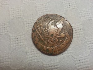 5 копеек перечекан 1763 ем