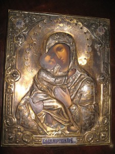 Владимирская Икона Божией Матери , серебро