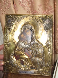Владимирская Икона Божией Матери , серебро