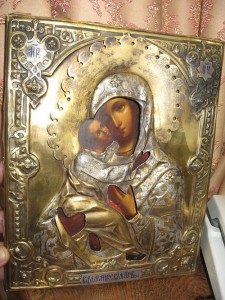 Владимирская Икона Божией Матери , серебро