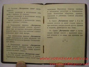 Орден материнской славы 3-й степени, №567832, с документом,