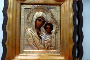 Икона Казанской Божей Матери оклад серебро