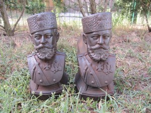 Чугунные подставки в камин царь Александр III
