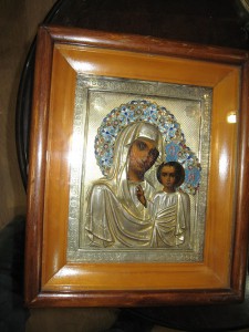Казанская Икона Божией Матери , серебро , эмаль