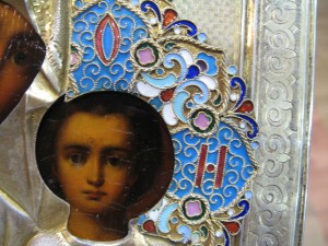 Казанская Икона Божией Матери , серебро , эмаль