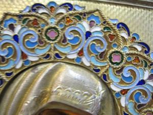 Казанская Икона Божией Матери , серебро , эмаль