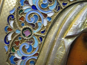 Казанская Икона Божией Матери , серебро , эмаль