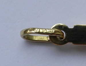 Крест желтое + белое золото 750