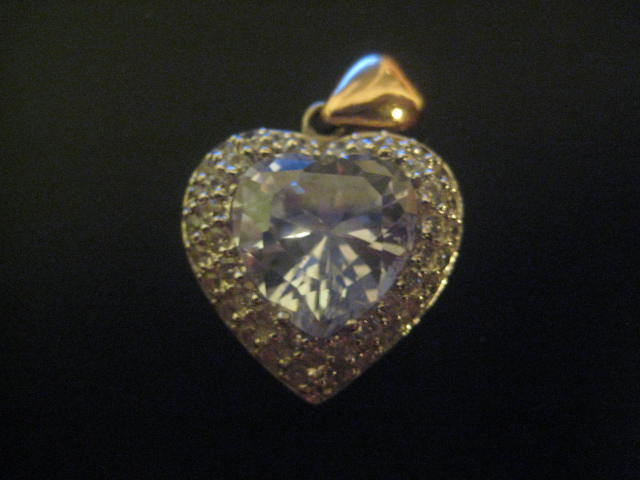 Кулон, Браслет, Серьги, Кольцо форма сердца - Комплект 585пр