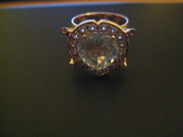 Кулон, Браслет, Серьги, Кольцо форма сердца - Комплект 585пр