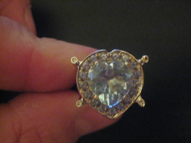 Кулон, Браслет, Серьги, Кольцо форма сердца - Комплект 585пр