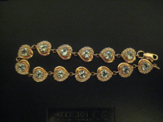 Кулон, Браслет, Серьги, Кольцо форма сердца - Комплект 585пр