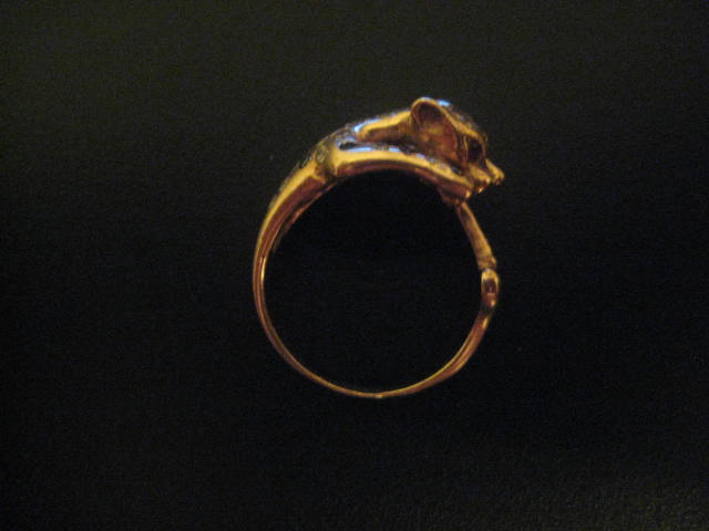 Кольцо с ягуаром 585пр