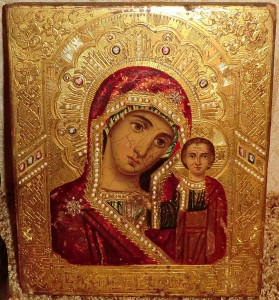 Казанская, на золоте