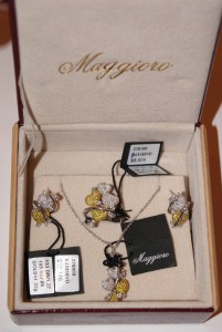 -комплект: серьги, кольцо, подвеска. Maggioro. 5,54ct-
