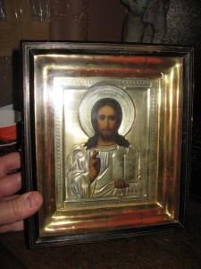 Икона Спас Вседержитель , серебро