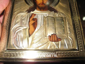 Икона Спас Вседержитель , серебро
