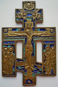 Крест киотный, 3 эмали.