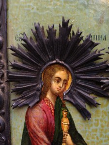икона Мария Магдалина .Петр и Варвара 18 век серебро.СУПЕР.