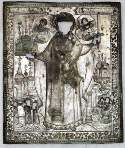 Икона "Св. Николай Можайский", Оклад серебро