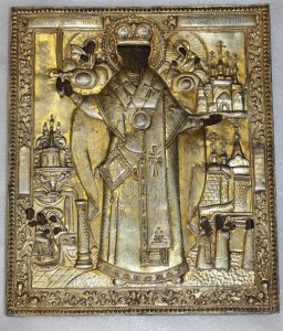 Икона "Св. Николай Можайский", Оклад серебро