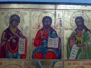 икона девятичасная на золоте